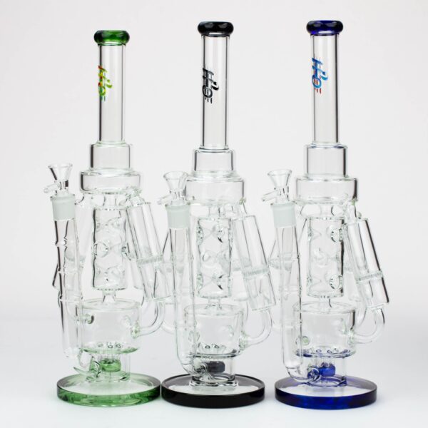 17" H2O Three Honeycomb silnders glass water recycle bong [H2O-25]_0