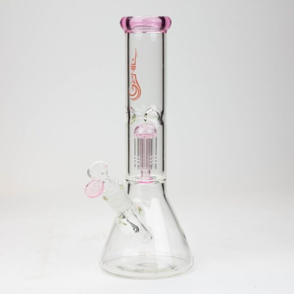 12" Genie-Tree arms color accented glass water bong_9