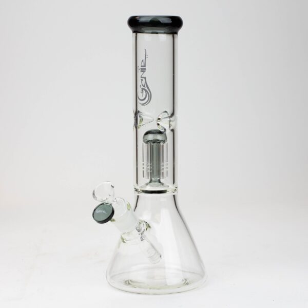 12" Genie-Tree arms color accented glass water bong_7