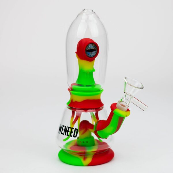 WENEED®- 7" Silicone Monster Double Filter bong_4