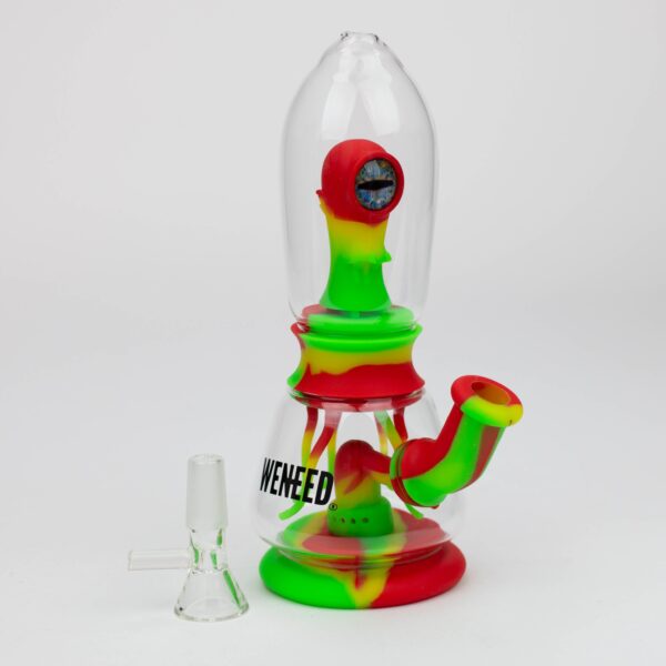WENEED®- 7" Silicone Monster Double Filter bong_2
